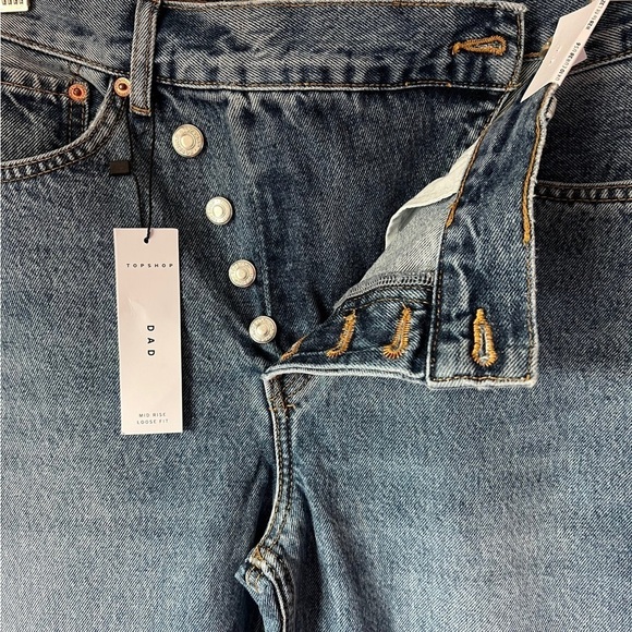 NWT TopShop Mid Rise Loose Fit Y2K Jeans 6 - Picture 8 of 9
